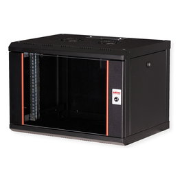 ROLINE Bastidor de pared para rack 19" 7U, 600 x 450 mm (An x Pr), Puerta de vidrio, Bloqueo de teclado, IP20, Negro