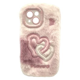 RealPower 495554 Funda para iPhone 15 de Felpa en Color Rosa compatible con Apple 15,5 cm (6.1")