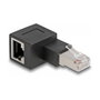 DeLOCK Adaptador RJ45 Macho a Hembra Cat.6A 90° hacia la izquierda Negro