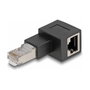 DeLOCK Adaptador RJ45 Macho a Hembra Cat.6A 90° hacia la izquierda Negro