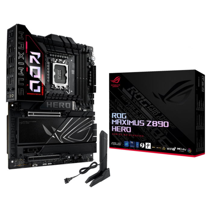 ASUS ROG MAXIMUS Z890 HERO Placa Base ATX Intel Z890 LGA 1851 para Procesadores Intel Core Ultra Series 2 con Soporte DDR5 ASUS ROG MAXIMUS Z890 HERO Placa Base ATX Intel Z890 LGA 1851 para Procesadores Intel Core Ultra Series 2 con Soporte DDR5