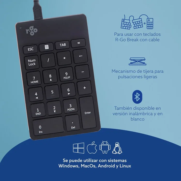 R go tools Teclado numérico RGOCONMWDBL Negro