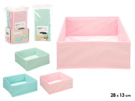 Kipit Caja Plegable Organizadora 28 x 28 x 13 cm Tela TNT Cartón Rosa Turquesa Verde Surtidos (Set de 24)