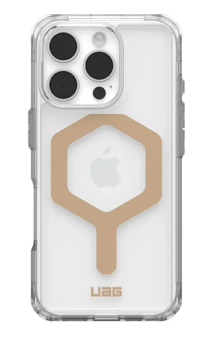 Urban Armor Gear Plyo Funda Compatible con MagSafe para Apple iPhone 16 Pro - Resistente a Impactos - 4.8m Protección Contra Caídas - Oro Transparente Urban Armor Gear Plyo Funda Compatible con MagSafe para Apple iPhone 16 Pro - Resistente a Impactos - 4.8m Protección Contra Caídas - Oro Transparente