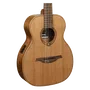 LAG Guitarra Acústica Escapade Nylon A/E- Natural Travel Clásica Electrocústica, Tapa Cedro Rojo Macizo, Acabado Satinado
