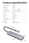 UGREEN Concentrador USB-C a 4 Puertos USB 3.0 Gris 70336