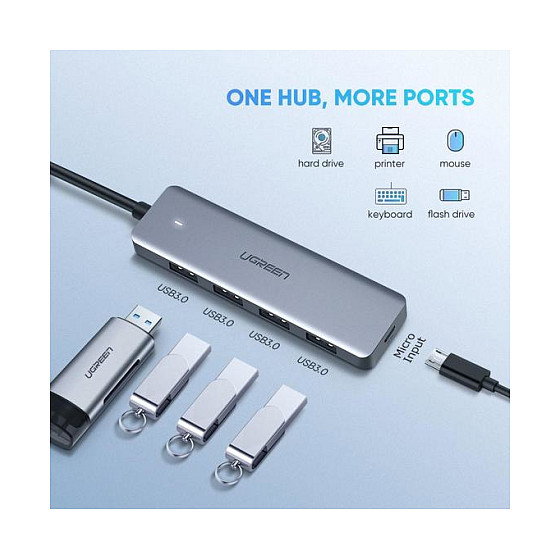Ugreen HUB USB-C a 4 Puertos USB 3.2 Gen 1 (70336)