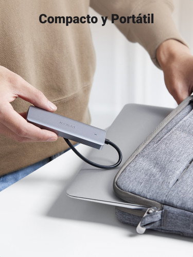 UGREEN 70336 Hub USB C a 4 Puertos USB 3.0 (5 Gbps), Compatible con Type-C, 4 Puertos USB 3.2 Gen 1 para Portátil y Otros Dispositivos, Color Negro