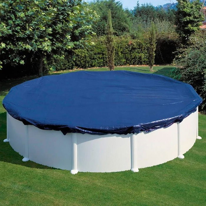 Gre Cubierta de Invierno para Piscina Redonda Ø440 cm (Apto Ø350 cm) - Cobertor de Polietileno 120 g/m² Anti-UV Negro con Cable de Acero Gre Cubierta de Invierno para Piscina Redonda Ø440 cm (Apto Ø350 cm) - Cobertor de Polietileno 120 g/m² Anti-UV Negro con Cable de Acero