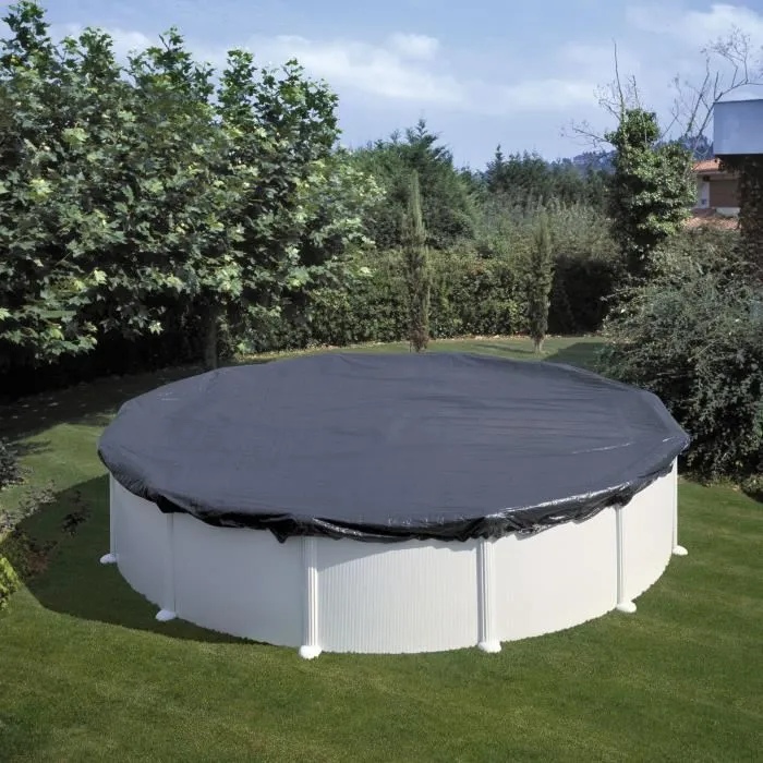 Gre Cobertor de Invierno para Piscina de 3.50 m, Cubierta de Polietileno 120g/m2 Diametro 4.40 m, Incluye Cuerda Elastica y Tensor