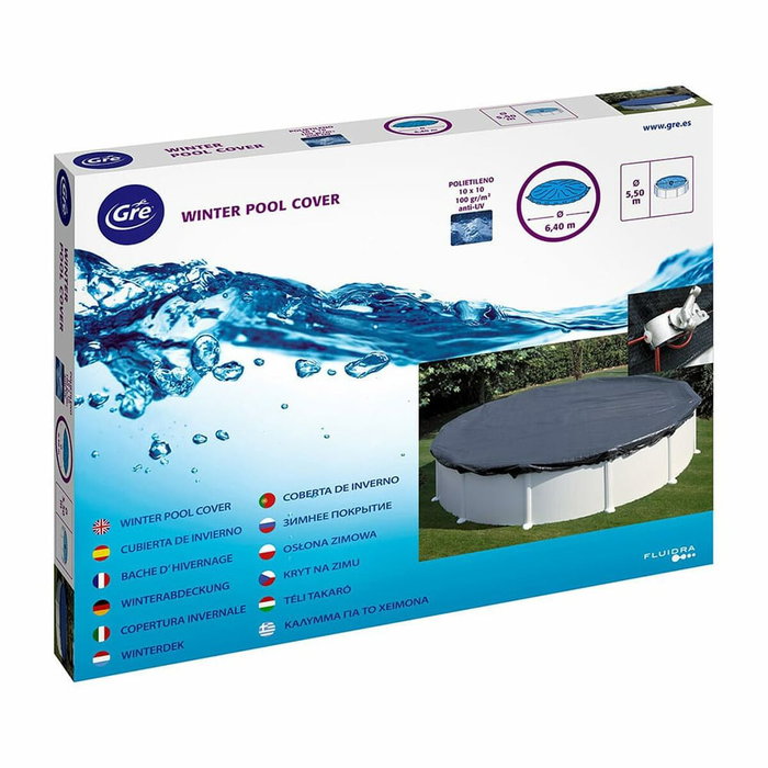 Gre Cobertor de invierno para piscina de Ø3,50m - Ø440cm Negro