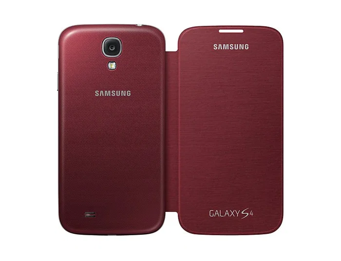 Samsung Flip Cover Sustituta Funda Libro Marrón para Galaxy S4, Modelo EF-FI950B, Protección de Pantalla