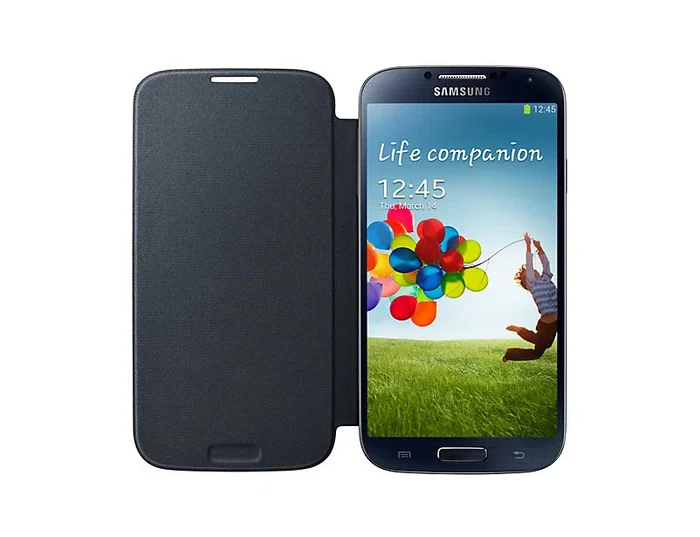 Samsung Flip Cover Sustituta Funda Libro Marrón para Galaxy S4, Modelo EF-FI950B, Protección de Pantalla