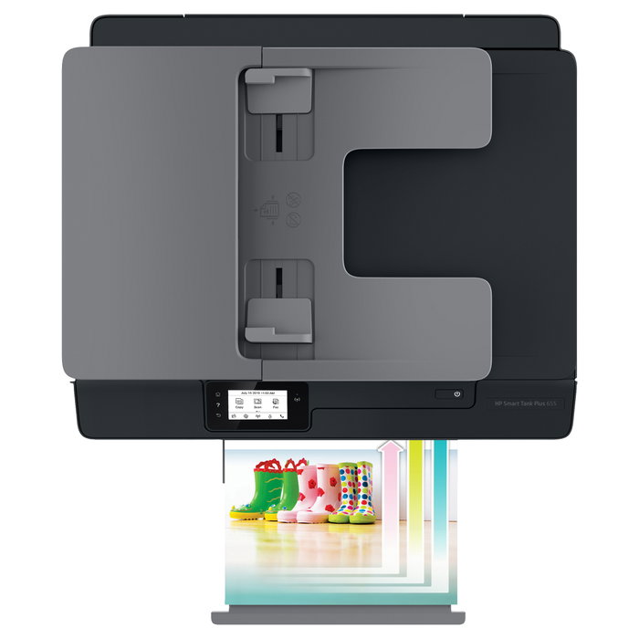 HP Smart Tank Plus 655 Impresora Multifunción Inalámbrica All-in-One 4 en 1, A4, WiFi, Bluetooth, ADF, Inyección de Tinta Térmica a Color, Fotocopiadora, Escáner