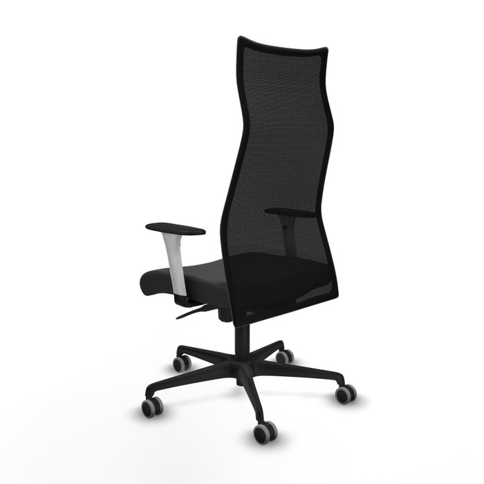 PIQUERAS Y CRESPO Sillón Albacete con mecanismo Sincro, similpiel Gris oscuro y malla Negro