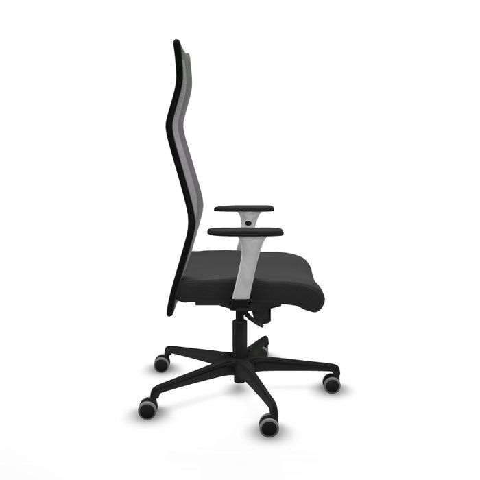 PIQUERAS Y CRESPO Sillón Albacete con mecanismo Sincro, similpiel Gris oscuro y malla Negro