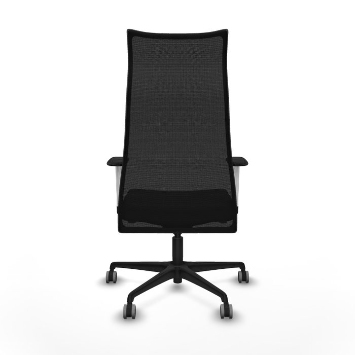 PIQUERAS Y CRESPO Sillón Albacete con mecanismo Sincro, similpiel Gris oscuro y malla Negro