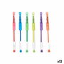 Set de Bolígrafos Pincello Amarillo Azul Verde Multicolor Naranja Rosa Violeta (12 Unidades)