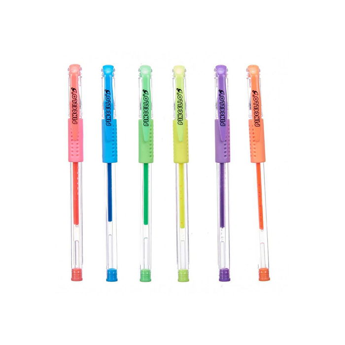 Set de Bolígrafos Pincello Amarillo Azul Verde Multicolor Naranja Rosa Violeta (12 Unidades)