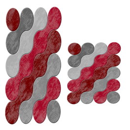 Mijölnir 21011715Kz Juego de Alfombras de Baño 100% Poliéster Rojo Antideslizante Antibacteriano Lavable a Máquina 50x60cm 60x100cm