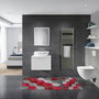 Mijölnir 21011715Kz Juego de Alfombras de Baño 100% Poliéster Rojo Antideslizante Antibacteriano Lavable a Máquina 50x60cm 60x100cm