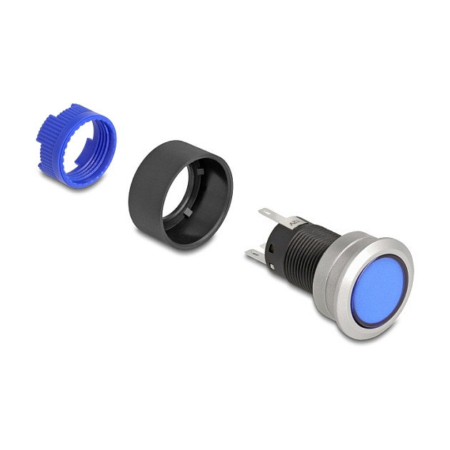 DeLOCK 22049 Interruptor pulsador LED azul de plástico