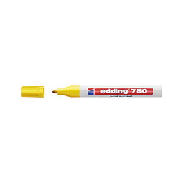 Edding 750 Lackmarker, 10 uds., Color Amarillo, Punta 2.0 - 4.0 mm, Trazo Ancho, Marcador para Superficies Lisas
