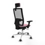 PIQUERAS Y CRESPO Silla de oficina Horna Rosa y Blanco con Mecanismo Sincro