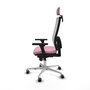 PIQUERAS Y CRESPO Silla de oficina Horna Rosa y Blanco con Mecanismo Sincro