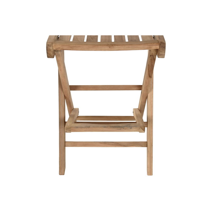 DKD Home Decor Taburete Teca Plegable Marrón Natural