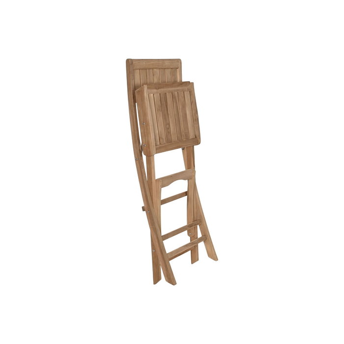 DKD Home Decor Taburete Teca Plegable Marrón Natural