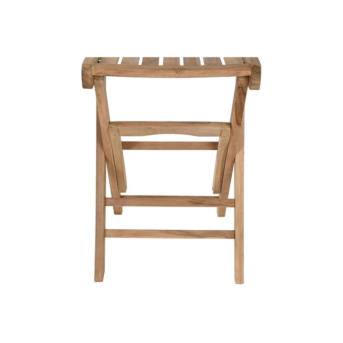 DKD Home Decor Taburete Teca Plegable Marrón Natural