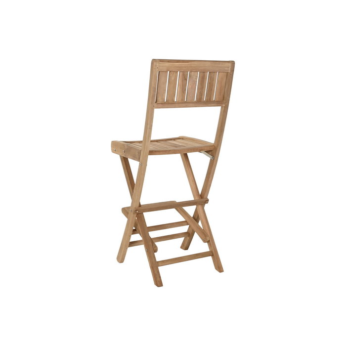DKD Home Decor Taburete Teca Plegable Marrón Natural