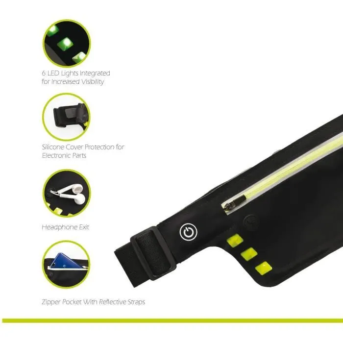 Schildkrot SCH3830058980347 Cinturón para correr Wheel Bee Running Riñonera Night Runner con luz LED Schildkrot SCH3830058980347 Cinturón para correr Wheel Bee Running Riñonera Night Runner con luz LED