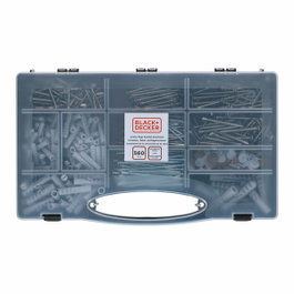 Black+Decker Set de 560 piezas de tornillos, tacos y clavos