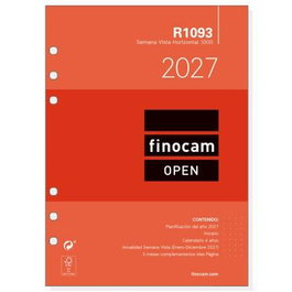 Finocam Recambio Anual Agenda de Anillas Open R1093 2027