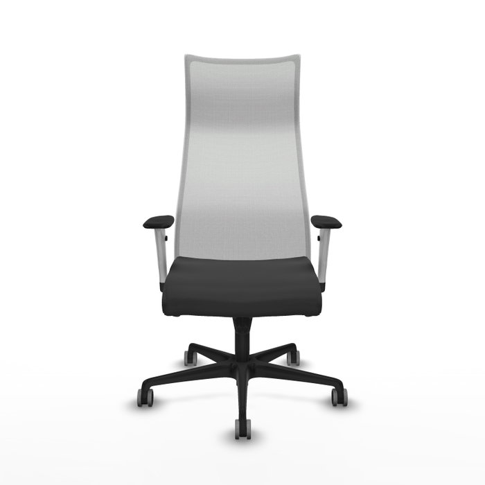 PIQUERAS Y CRESPO Sillón Albacete con mecanismo Sincro, Similpiel Gris oscuro y Malla Blanco