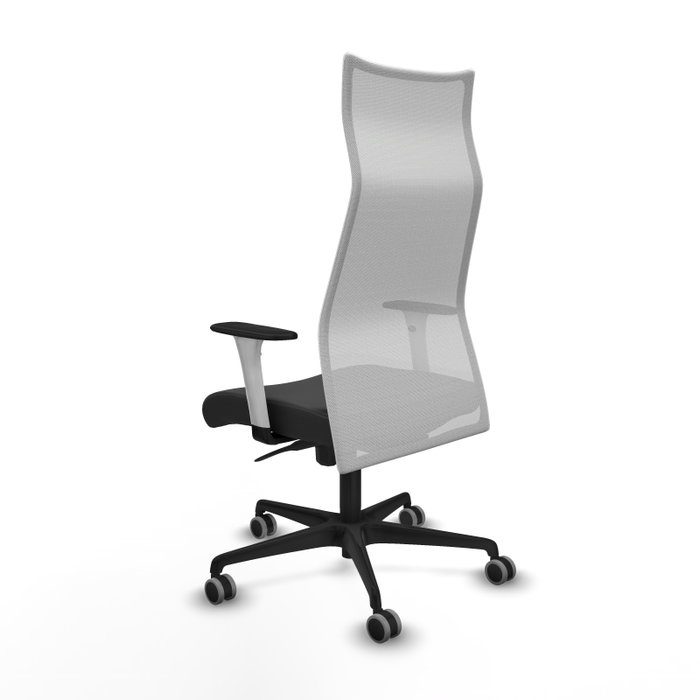 PIQUERAS Y CRESPO Sillón Albacete con mecanismo Sincro, Similpiel Gris oscuro y Malla Blanco