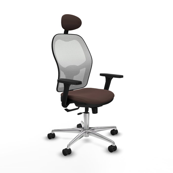PIQUERAS Y CRESPO Silla de oficina Jorquera con mecanismo Sincro/Traslack, Marrón oscuro y Blanco PIQUERAS Y CRESPO Silla de oficina Jorquera con mecanismo Sincro/Traslack, Marrón oscuro y Blanco
