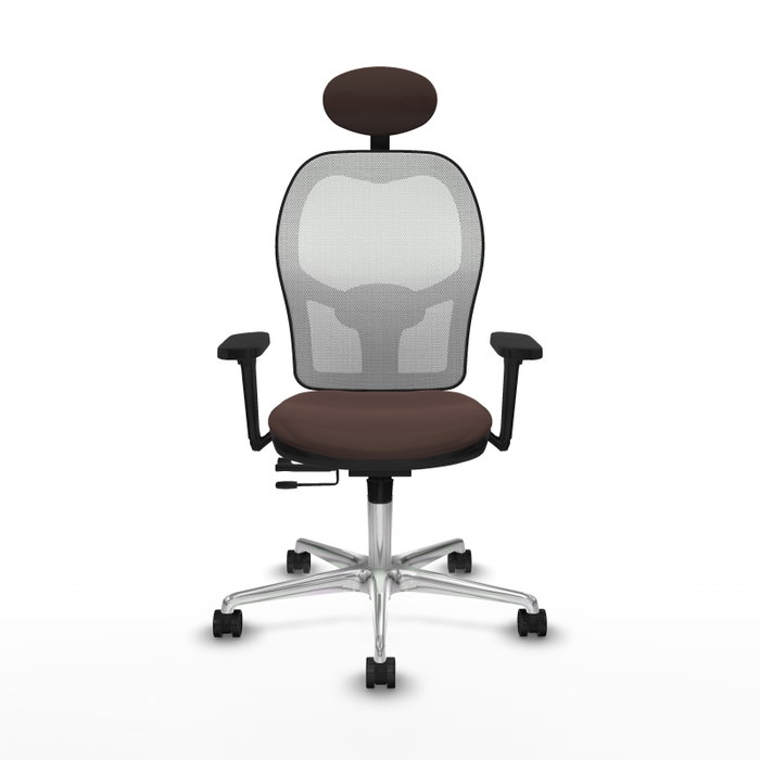 PIQUERAS Y CRESPO Silla de oficina Jorquera con mecanismo Sincro/Traslack, Marrón oscuro y Blanco PIQUERAS Y CRESPO Silla de oficina Jorquera con mecanismo Sincro/Traslack, Marrón oscuro y Blanco