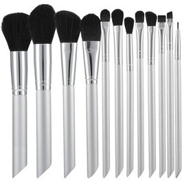 TOOLS FOR BEAUTY Set de Brochas de Maquillaje Gris de 12 Piezas