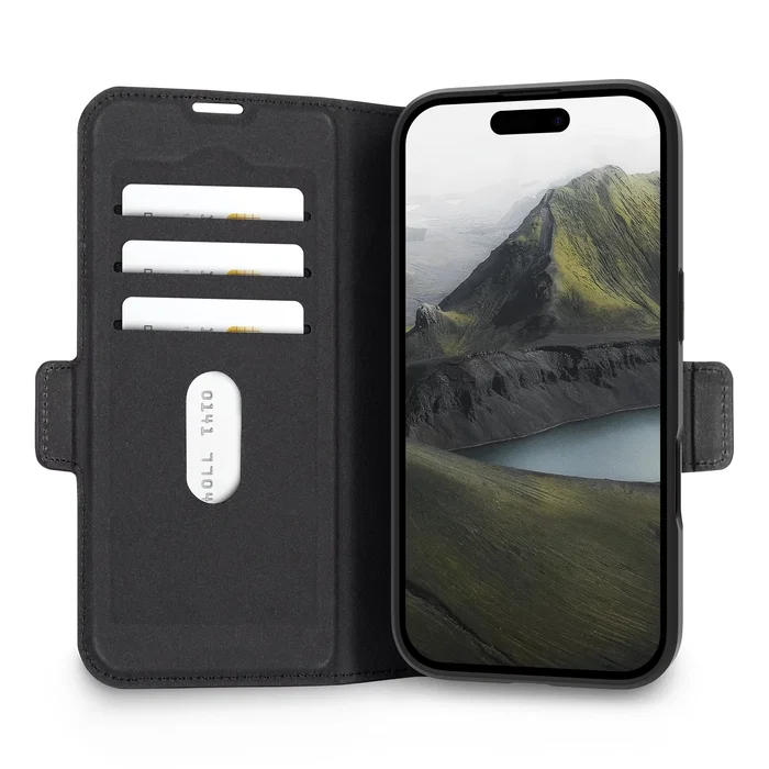 Dbramante1928 Oslo Pro Funda Tipo Libro para Apple iPhone 17 (17 cm / 6.7") Negro - Compatible con MagSafe, con Cierre Magnético y 3 Bolsillos para Tarjetas