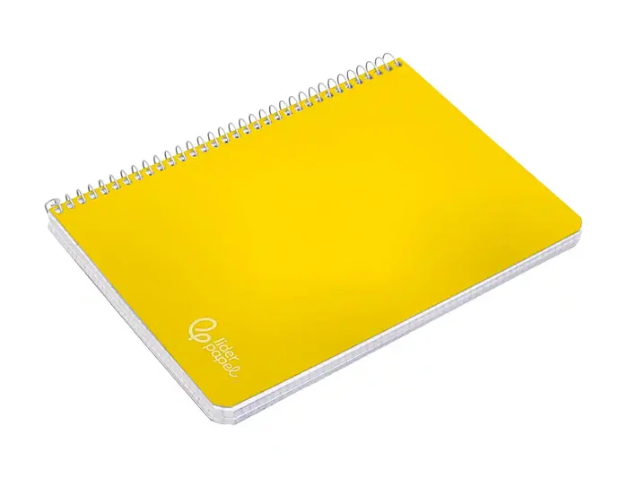 Liderpapel Cuaderno espiral A5 Witty tapa dura amarillo 80h 90gr cuadro 4mm Liderpapel Cuaderno espiral A5 Witty tapa dura amarillo 80h 90gr cuadro 4mm