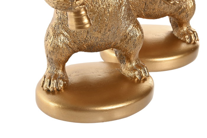DKD Home Decor Figura de Bulldog en Resina Dorado (Surtido de 2)