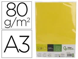 Liderpapel Papel de color Din A3 Amarillo intenso 80 g
