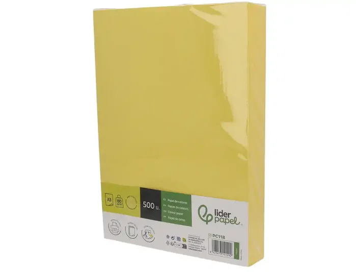 Liderpapel Papel de color Din A3 Amarillo intenso 80 g Liderpapel Papel de color Din A3 Amarillo intenso 80 g