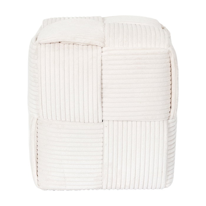 Home Deco Factory Puf Trenzado Beige Colección Cocooning - Banco o Taburete de Madera