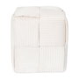 Home Deco Factory Puf Trenzado Beige Colección Cocooning - Banco o Taburete de Madera
