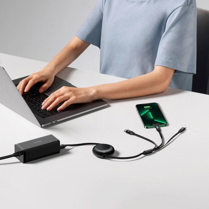 Baseus Bright Mirror 2 Series Cable de Datos Retráctil 66W 1,1m Negro