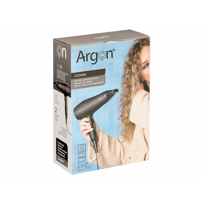 Argon Secador de Pelo Negro Dorado Mate 2200W
